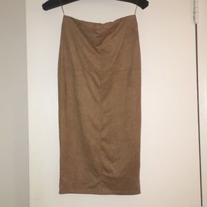 Naked Wardrobe Camel Midi Skirt